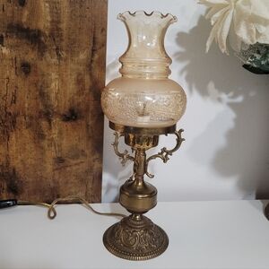Vintage Brass Ornate Table Lamp